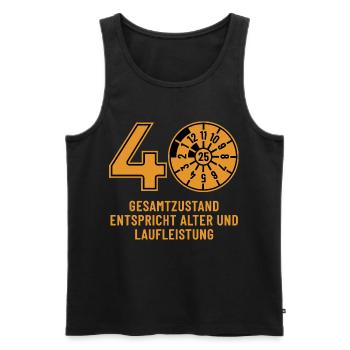 HU November 2025 - 40 Years - Birthday Gift - Men's Premium Organic Tank Top - black - Front - Michal (187cm)