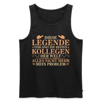 Rente Pension Abschied Kollege Geschenk - Männer Premium Bio Tank Top - Schwarz - Vorne - Michal (187cm)