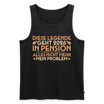 Pension 2026 Kollege Abschied - Pensionär Geschenk - Männer Premium Bio Tank Top - Schwarz - Vorne - Michal (187cm)