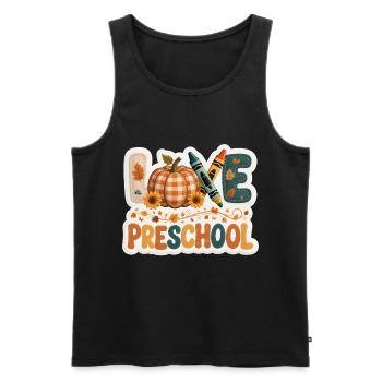 Amour Préscolaire Thanksgiving Automne Feuilles Enseignant - Débardeur bio Premium Homme - noir - Devant - AI Model Male 178 light (178cm)