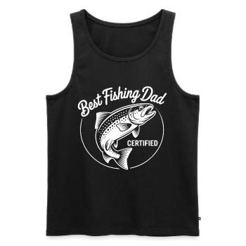 Best Fishing Dad Zertifiziert - Männer Premium Bio Tank Top - Schwarz - Vorne - Michal (187cm)