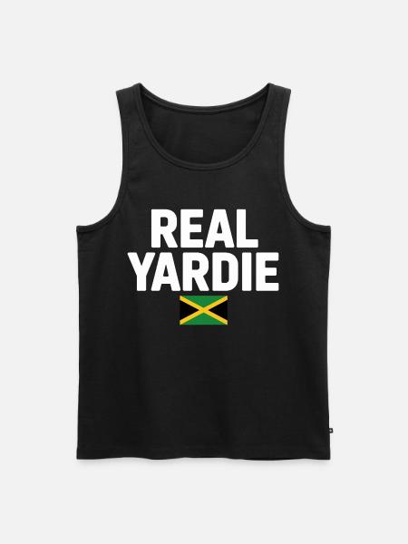 Real Yardie Jamaican Flag Tee - Men's Premium Organic Tank Top - black