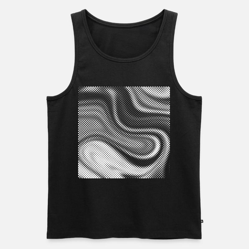 Halbton-Plasma-Wirbel - Männer Premium Bio Tank Top - Schwarz