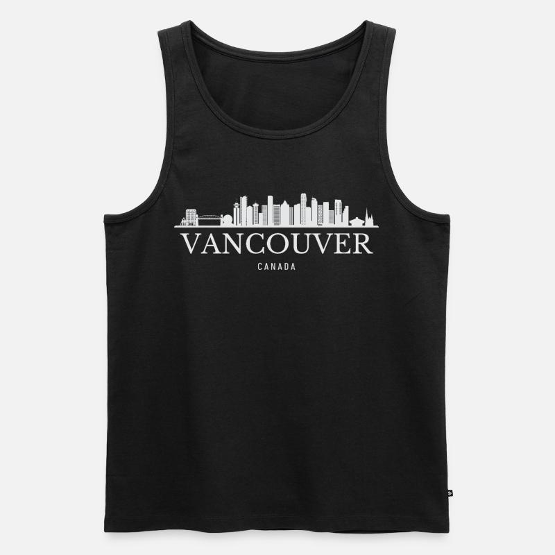 Vancouver Skyline, Vancouver, Kanada - Männer Premium Bio Tank Top - Schwarz