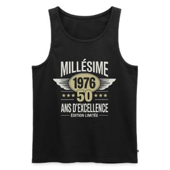 Vintage 1976 50 Years of Excellence Limited Edition - Men's Premium Organic Tank Top - black - Front - Michal (187cm)
