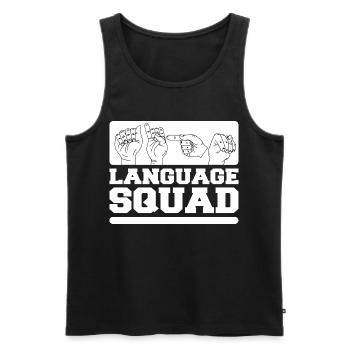 ASL Dolmetscher Gebärdensprache - Männer Premium Bio Tank Top - Schwarz - Vorne - AI Model Male 178 light (178cm)