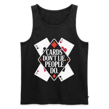 Karten lügen nicht Casino Gambler Zitat - Männer Premium Bio Tank Top - Schwarz - Vorne - AI Model Male 178 light (178cm)