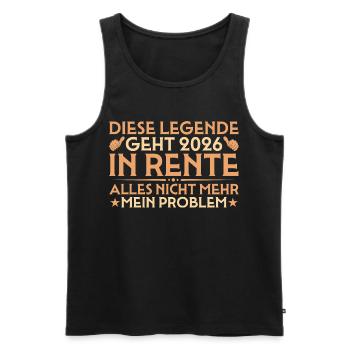 Pension 2026 Collègue Adieu - Retraité - Débardeur bio Premium Homme - noir - Devant - AI Model Male 178 light (178cm)