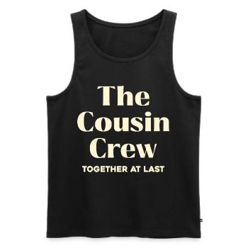 Cousin Crew Wiedervereint - Männer Premium Bio Tank Top - Schwarz - Vorne - AI Model Male 178 light (178cm)