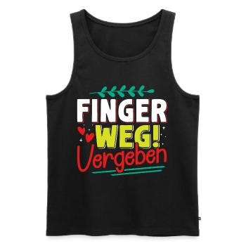 Malle FINGER WEG VERGEBEN Lustiges - Männer Premium Bio Tank Top - Schwarz - Vorne - Michal (187cm)