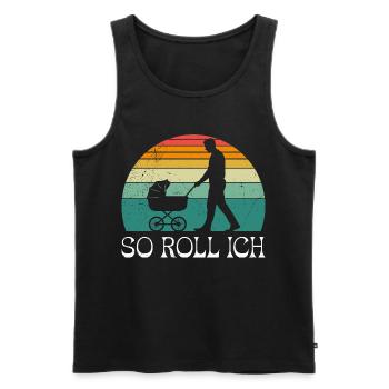 Bald Papa SO ROLL ICH LUSTIG - Männer Premium Bio Tank Top - Schwarz - Vorne - AI Model Male 178 light (178cm)