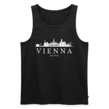 Silhouette de Vienne, Vienne Autriche - Débardeur bio Premium Homme - noir - Devant - AI Model Male 178 light (178cm)