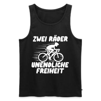 Zwei Räder - Unendliche Freiheit - Männer Premium Bio Tank Top - Schwarz - Vorne - Michal (187cm)