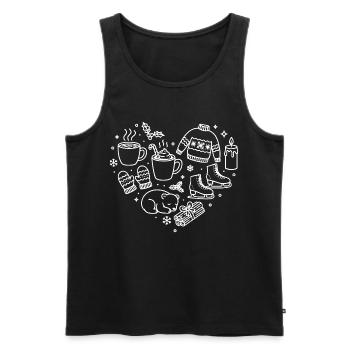 Winter Herz  - Männer Premium Bio Tank Top - Schwarz - Vorne - Michal (187cm)