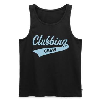 Clubbing crew (Fête / Célébrations / Danse / Bleu ciel) - Débardeur bio Premium Homme - noir - Devant - AI Model Male 178 light (178cm)