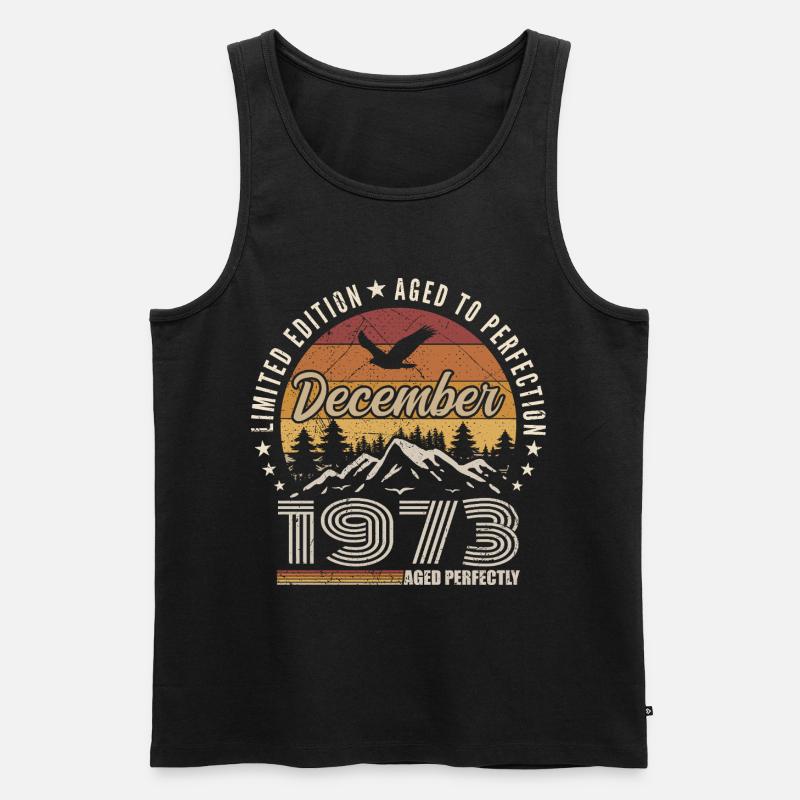 Dezember 1973 Originalausgabe Dezember-Geschenk - Männer Premium Bio Tank Top - Schwarz
