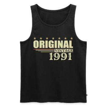 1991 Anniversaire - 1991 - Débardeur bio Premium Homme - noir - Devant - Michal (187cm)