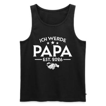 Ich werde Papa 2026 - Schwangerschaftsankündigung - Männer Premium Bio Tank Top - Schwarz - Vorne - Michal (187cm)