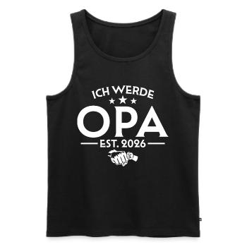 Ich werde Opa 2026 - Schwangerschaftsankündigung - Männer Premium Bio Tank Top - Schwarz - Vorne - AI Model Male 178 light (178cm)