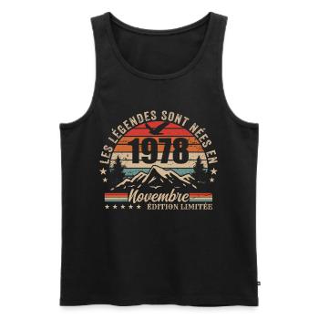Awesome since November 1978 | November 1978 - Men's Premium Organic Tank Top - black - Front - Michal (187cm)