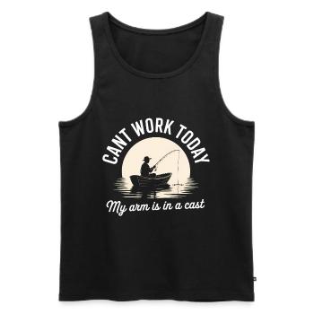 Can't work today, My arm is in a cast - Funny Fish - Men's Premium Organic Tank Top - black - Front - Michal (187cm)