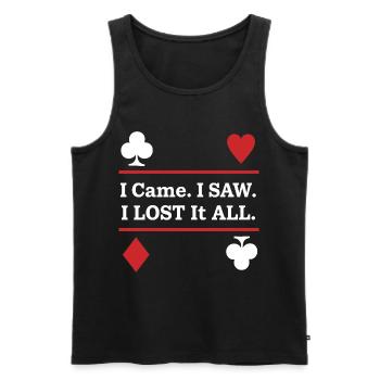 Ich kam. Ich sah. Ich verlor alles – Spielkarten - Männer Premium Bio Tank Top - Schwarz - Vorne - AI Model Male 178 light (178cm)