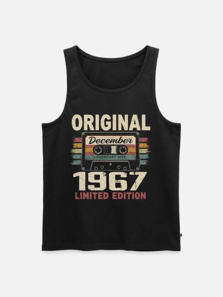 December 1967 Birthday Gift - Men's Premium Organic Tank Top - black