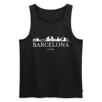 Barcelona Skyline, Barcelona Spanien - Männer Premium Bio Tank Top - Schwarz - Vorne - AI Model Male 178 light (178cm)