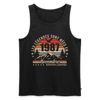 Awesome since November 1987 | November 1987 - Men's Premium Organic Tank Top - black - Front - AI Model Male 178 light (178cm)