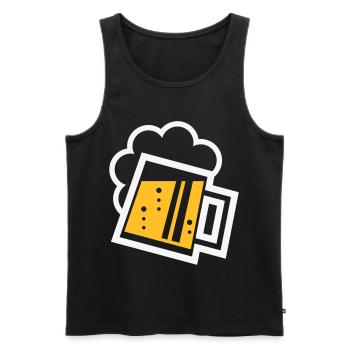 Chope à bière bavaroise (bière / chope à bière / R /// 2C) - Débardeur bio Premium Homme - noir - Devant - AI Model Male 178 light (178cm)
