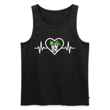 Mojito Heart Aperitif Cocktail - Men's Premium Organic Tank Top - black - Front - AI Model Male 178 light (178cm)