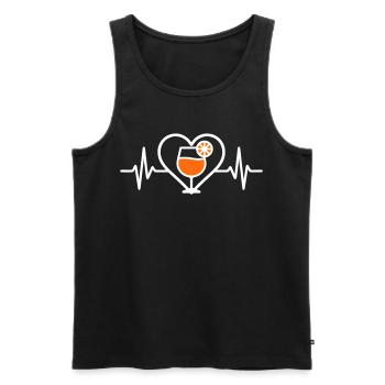 Spritz Heart Cocktail Aperitif - Männer Premium Bio Tank Top - Schwarz - Vorne - AI Model Male 178 light (178cm)