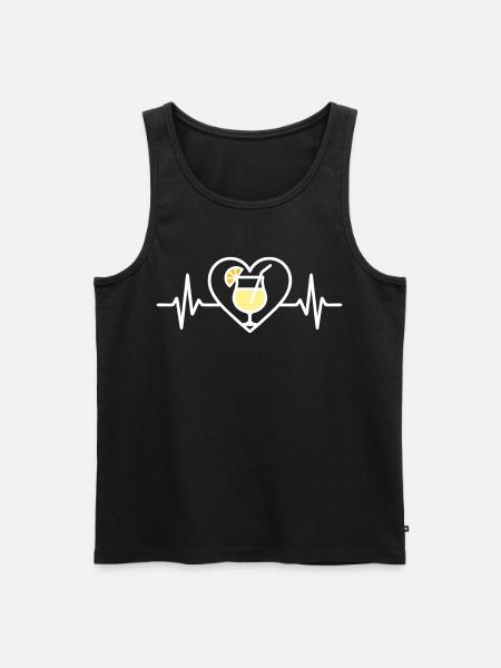 Piña Colada Heart Tropical Cocktail - Men's Premium Organic Tank Top - black