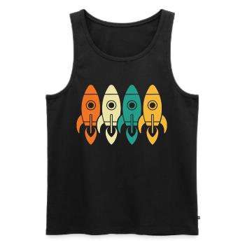 Vintage Raketen Weltraumforschung Ingenieur Geschenk - Männer Premium Bio Tank Top - Schwarz - Vorne - AI Model Male 178 light (178cm)
