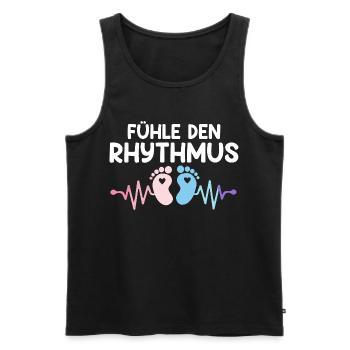 Expectant Mom FEEL THE RHYTHM Funny - Men's Premium Organic Tank Top - black - Front - Michal (187cm)
