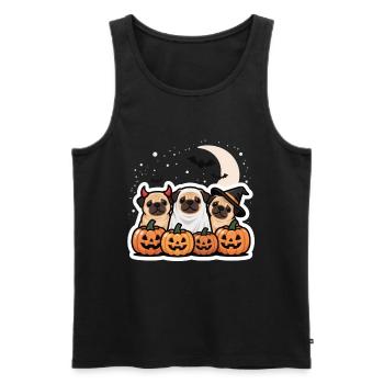 Joyeux Halloween Carlin Costume Mignon Mignon - Débardeur bio Premium Homme - noir - Devant - Michal (187cm)