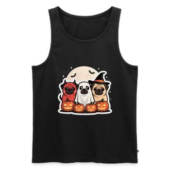 Pug Halloween Costume Funny Pumpkin Gift - Men's Premium Organic Tank Top - black - Front - Michal (187cm)