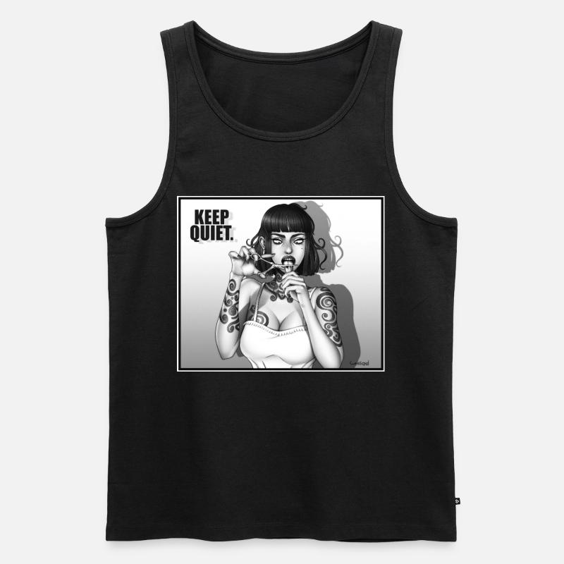 KEEP_QUIET - Männer Premium Bio Tank Top - Schwarz