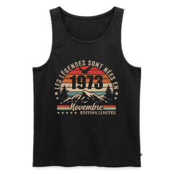 Genial seit November 1973 | November 1973 - Männer Premium Bio Tank Top - Schwarz - Vorne - Michal (187cm)