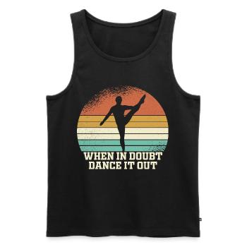 Danse du doute Rétro Coucher de soleil - Débardeur bio Premium Homme - noir - Devant - Michal (187cm)