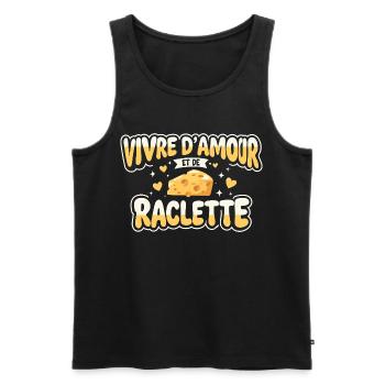 Live On Love And Raclette Funny Gift - Men's Premium Organic Tank Top - black - Front - Michal (187cm)