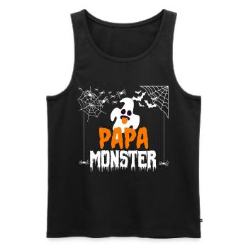 Funny Daddy Monster Halloween Outfit with Ghost - Men's Premium Organic Tank Top - black - Front - AI Model Male 178 light (178cm)