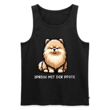 Talk to your paw Pomeranian Pomeranian Pomeranian Pomeranian Spitz - Men's Premium Organic Tank Top - black - Front - Michal (187cm)