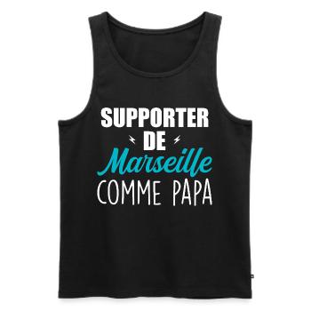 Enfant Humour Marseillais Supporter de Marseille - Débardeur bio Premium Homme - noir - Devant - AI Model Male 178 light (178cm)