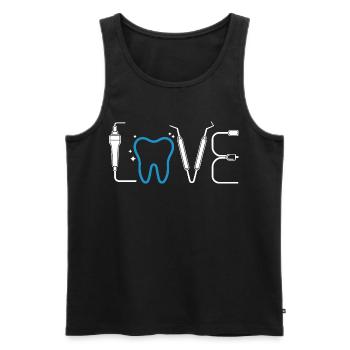 Zahnherz Love Dental - Männer Premium Bio Tank Top - Schwarz - Vorne - Michal (187cm)