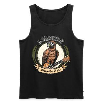 Vintage Rock Adler mit Gitarre - Männer Premium Bio Tank Top - Schwarz - Vorne - AI Model Male 178 light (178cm)