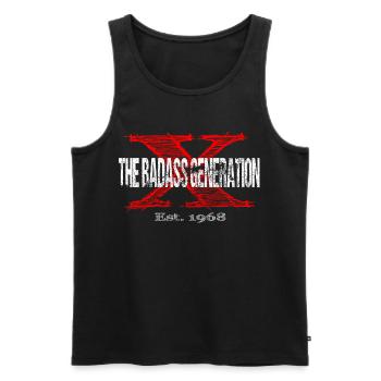Generation X 1968 Retro - Men's Premium Organic Tank Top - black - Front - AI Model Male 178 light (178cm)