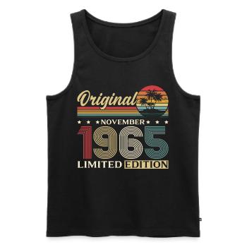 60. Geburtstag Original November Jahrgang 1965 - Männer Premium Bio Tank Top - Schwarz - Vorne - Michal (187cm)
