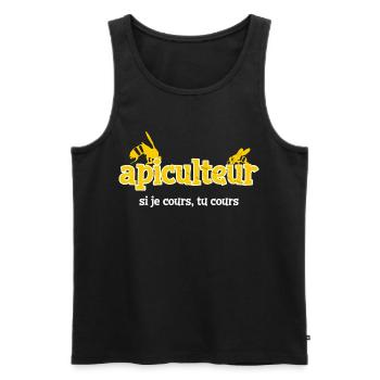 Beekeeper If I run, you run bee humor - Men's Premium Organic Tank Top - black - Front - AI Model Male 178 light (178cm)