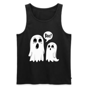 Halloween Mignon Boo Fantômes - Débardeur bio Premium Homme - noir - Devant - AI Model Male 178 light (178cm)